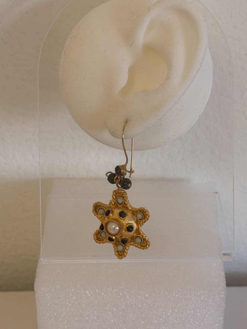 Traditional Turkish Ottoman Earrings Costume 24kt Gold over bronze NWT - Picture 5 of 7